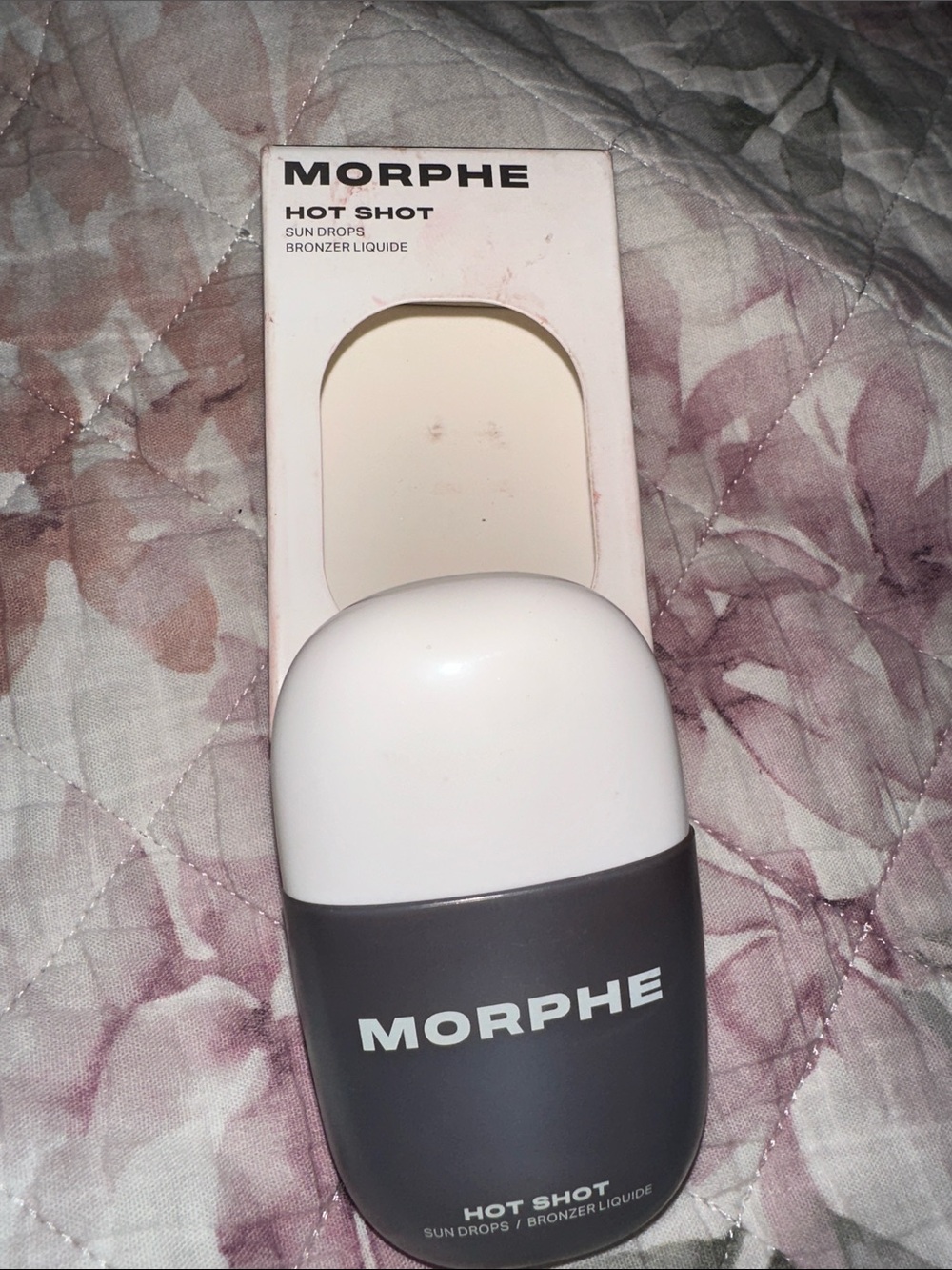 Morphe Hot Shot Sun Drops Bronzer - White & Gray Compact Bottle